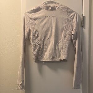 Nike Trail Long Sleeve Shirt in Light Beige